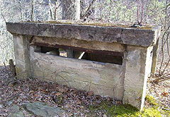Relics of the fight, such as this coal company bunker, remain scattered through the woods of Blair Mountain today.