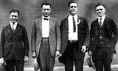 Bill Blizzard (left), Frank Keeney (right) and other UMW officials were acquitted of treason charges after the battle.