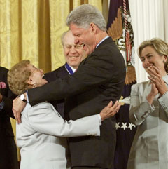 In 1998, Dubrow was presented with the nation’s highest civilian award, the Presidential Medal of Freedom. “She has been a force for social justice and improved labor conditions by working for increases in the minimum wage, healthcare reform, family and medical leave, and pay equity for women,” President Clinton said. (Photo: Reuters)