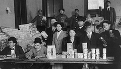 A garment workers union strike committee sets up shop during a strike in Chicago in 1911.