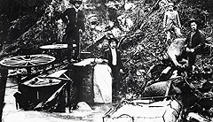 Aftermath of the wreck of the mail-hauling “Weaverville Stage” near Redding, CA