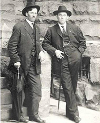 Baldwin-Felts agents on the steps of the courthouse in Welch, WV, where Sid Hatfield was murdered.