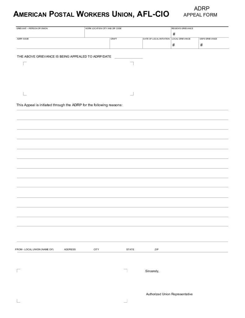ADRP Appeal Form