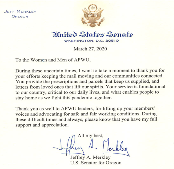 “I want to take a moment to thank you” – Oregon Senator Jeffrey Merkley's image