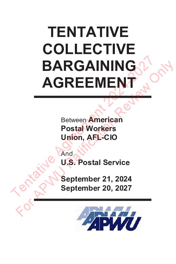 2024-2027 APWU-USPS Collective Bargaining Agreement