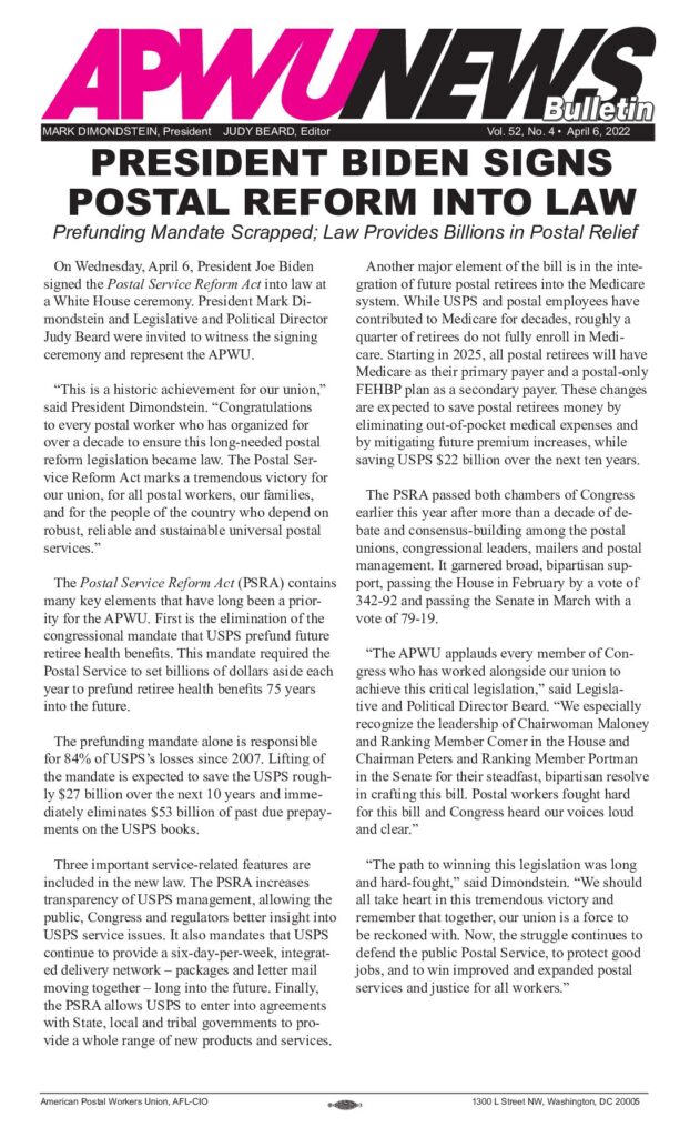 April 2022 Biden Signs PSRA