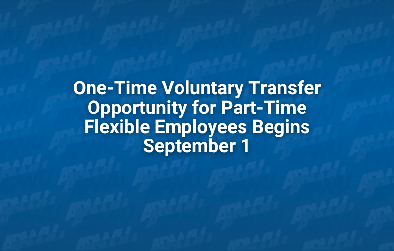 One-Time Voluntary Transfer Opportunity for Part-Time Flexible Employees Begins September 1's image