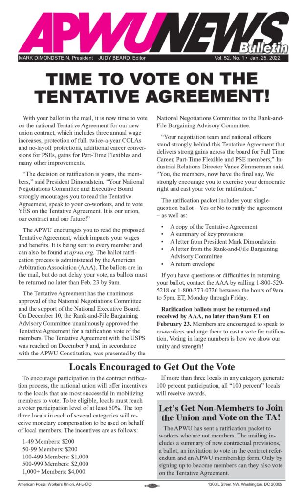 January 2022 TA Ballots and Livestream