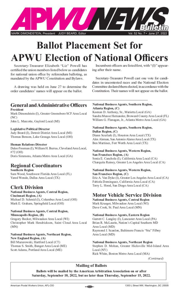 June 2022 Ballot Placement