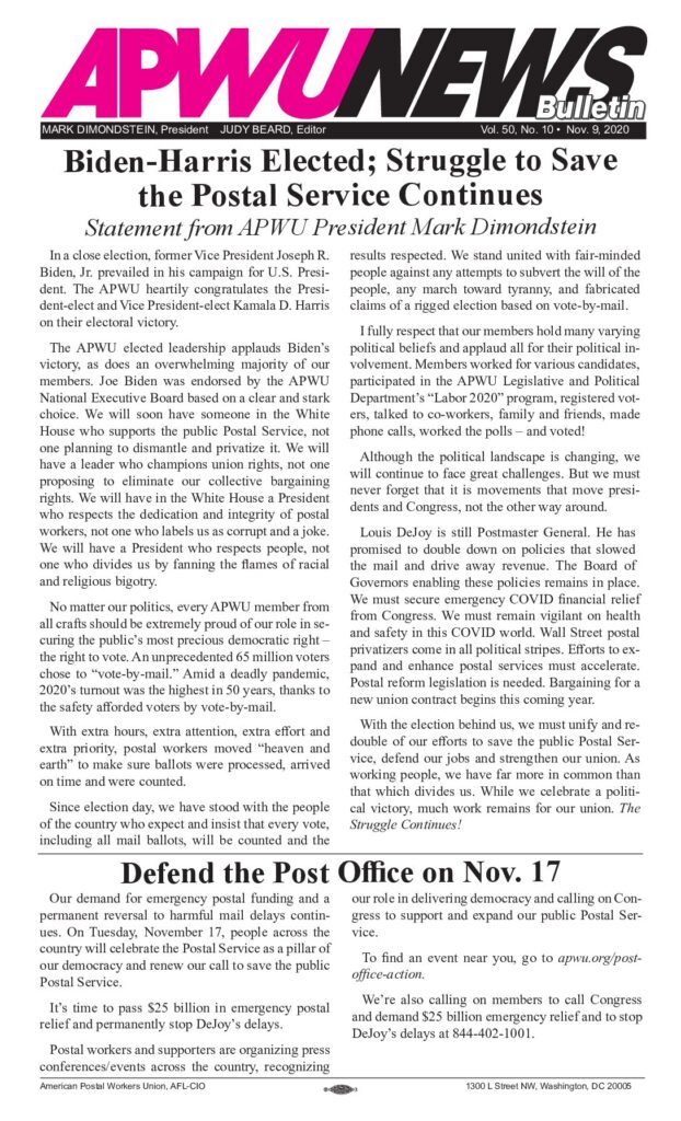 Nov. 2020 Biden Harris Elected