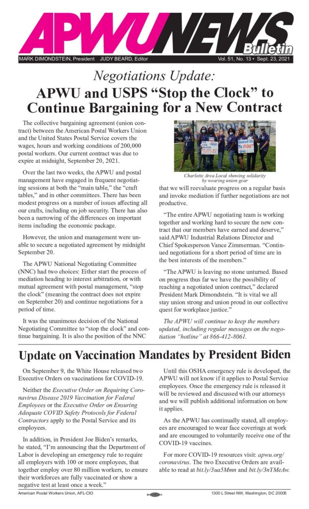 Sept. 2021 Stop The Clock, Vaccine Mandate