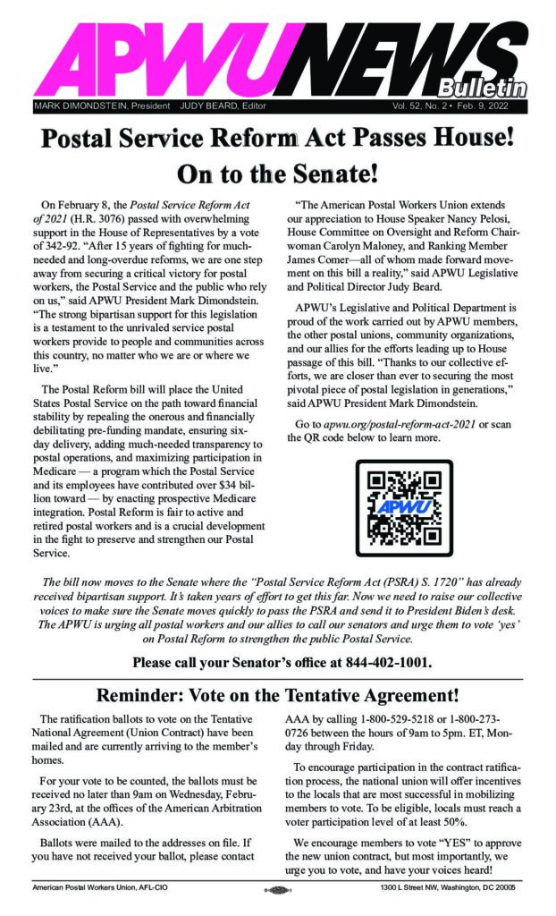 February 2022 PSRA Passes House