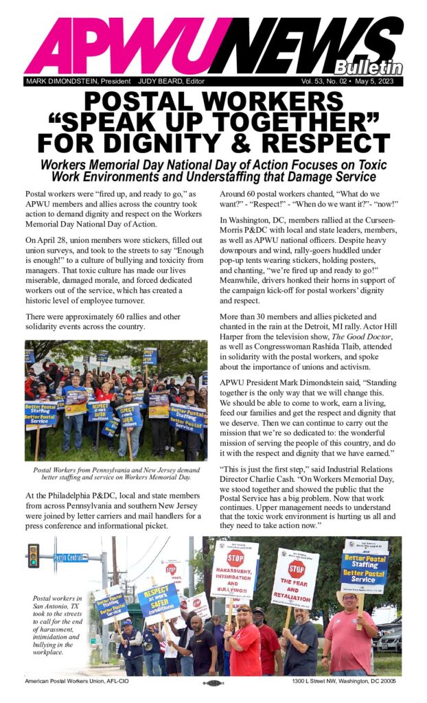 May 2023 Postal Workers Speak Up for Dignity & Respect