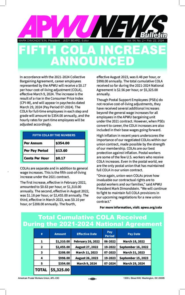 February 2024 COLA and Slogan Contest