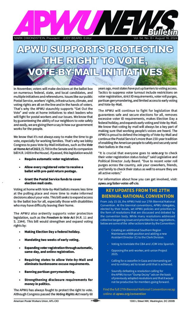 August 2024 Protecting Right to Vote - Vote By Mail