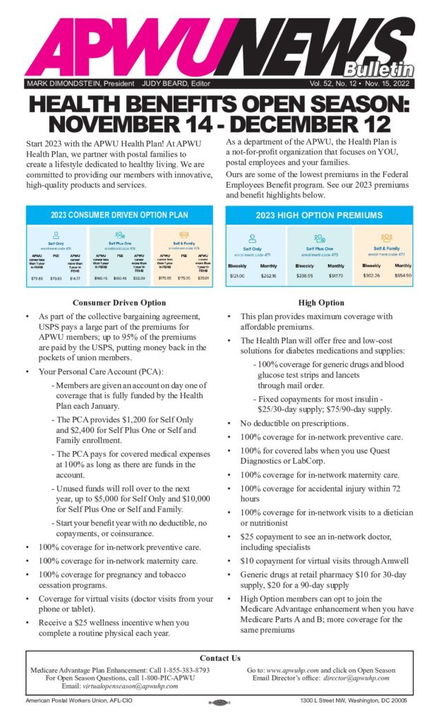 November 2022 Health Plan Open Season