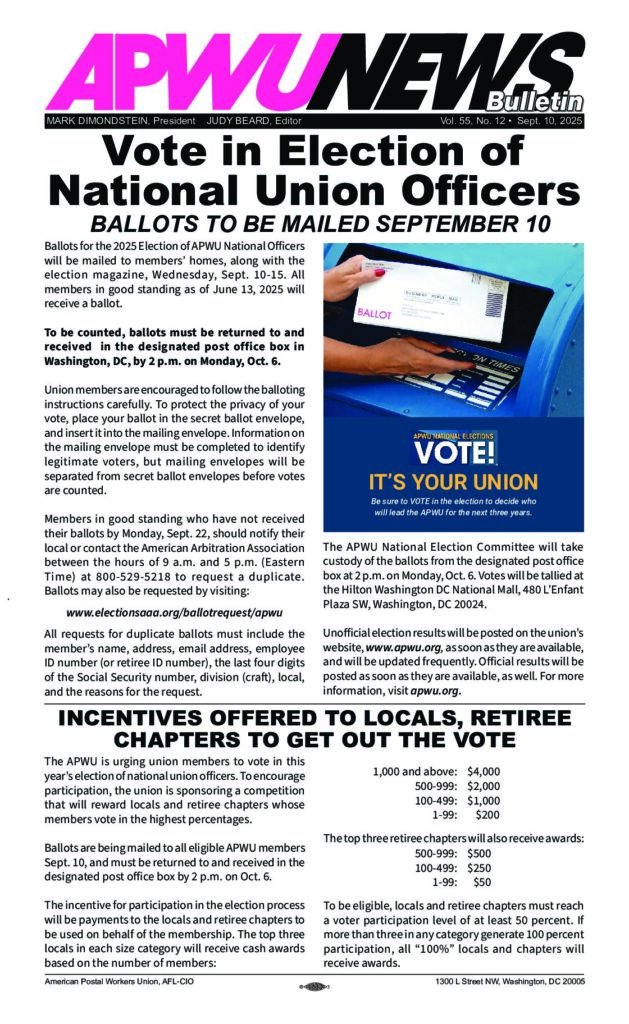 September 2025 Vote in Election of National Union Officers