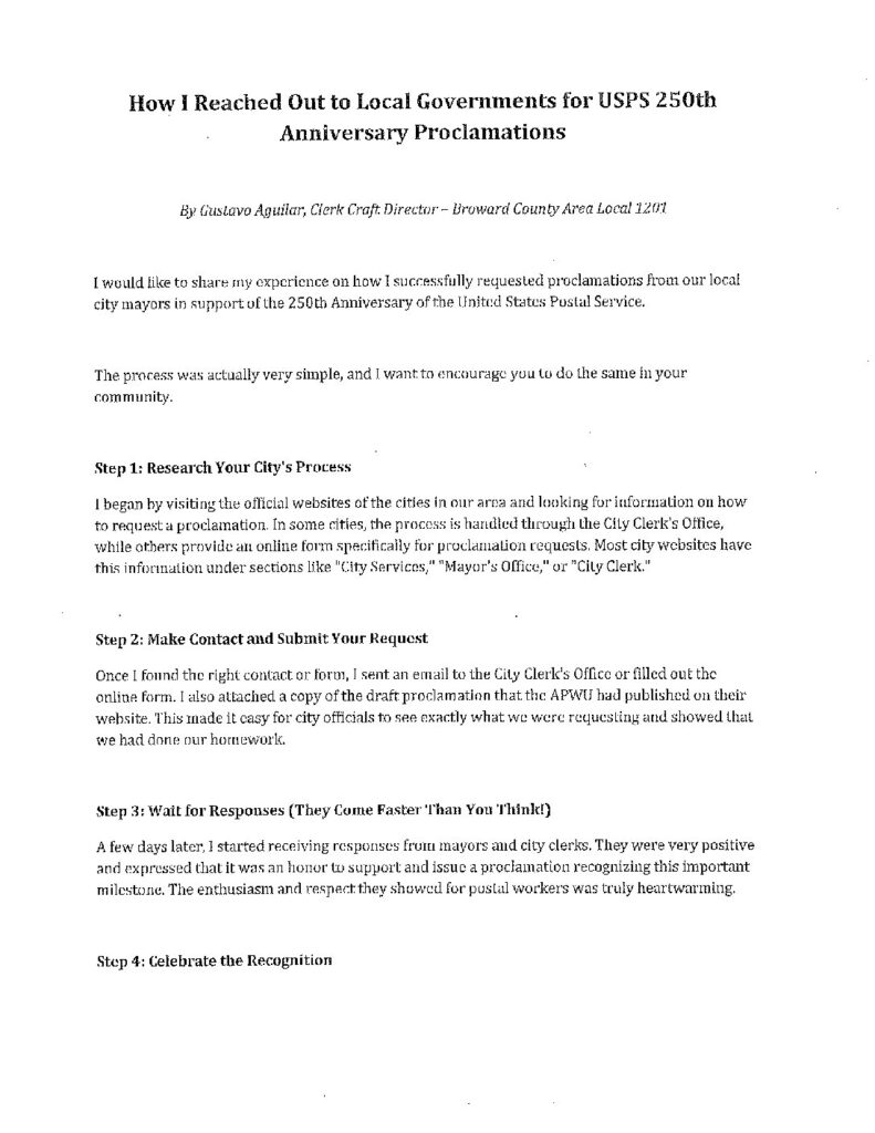 How I Reached Out to Local Governments for USPS250 Proclamations 