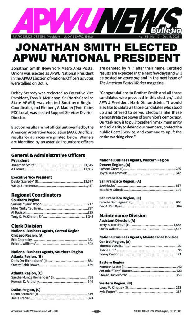 October 2025 National Officer Election Results