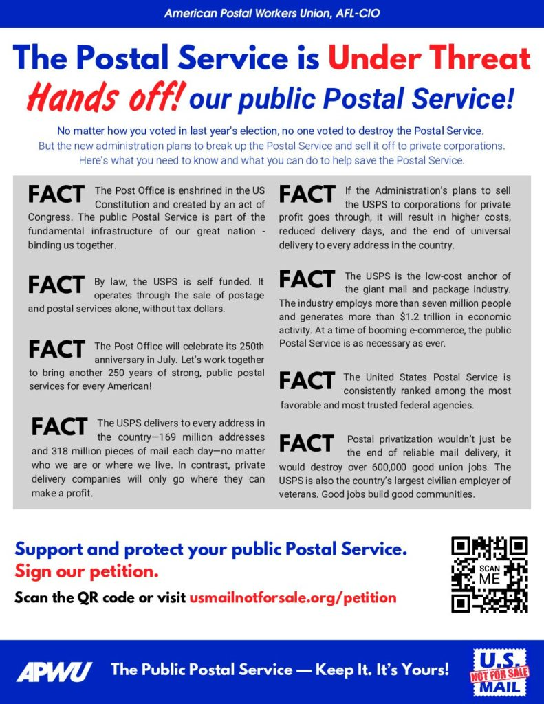 Hands Off Our Public Postal Service