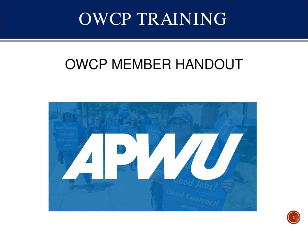 OWCP Member Handout