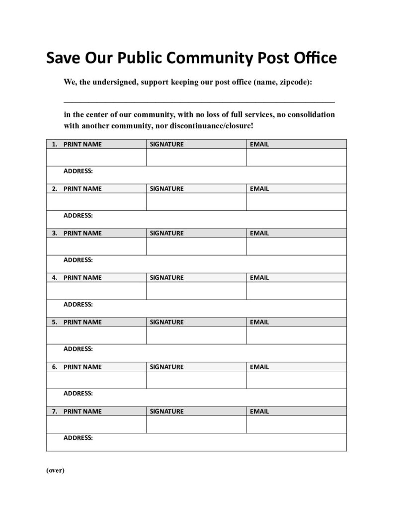 Save Our Post Office Petition